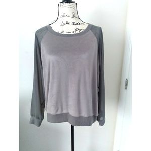 Neiman Marcus Top with Sheer Sleeves
